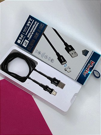 Cabo Iphone Dados e Carregamento Rápido Magnético 2,4A IP8 - Iphone KinGo