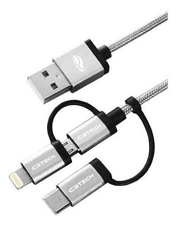 Cabo de Dados USB Para Iphone 3X1 CB-3000 C3 Tech