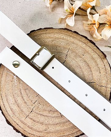 Alça Transversal Pressão 3x130cm Bege & Dourado