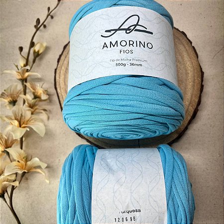 Fio de Malha Premium Amorino 500gr - Azul Turquesa 36mm