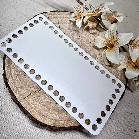 Base Couro Retangular 10x20cm Bege