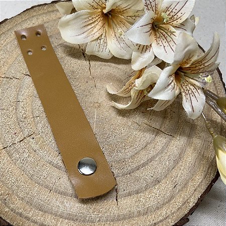 Fechamento Bolsa 2,5x14,5cm Caramelo Escuro & Níquel