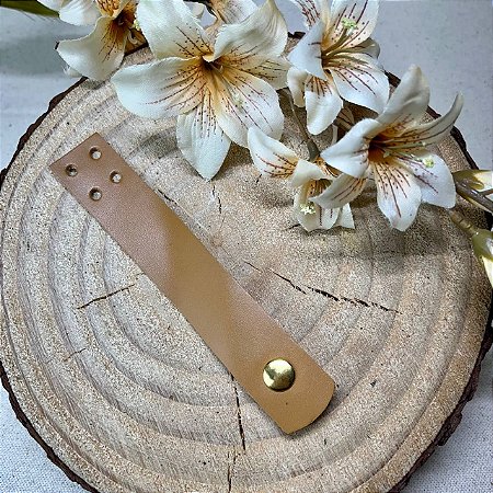 Fechamento Bolsa 2,5x14,5cm Caramelo Escuro & Dourado