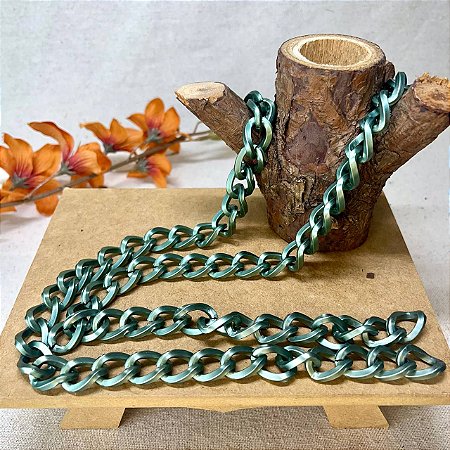 Corrente Alumínio 1m x 3mm GAQ - Verde Musgo