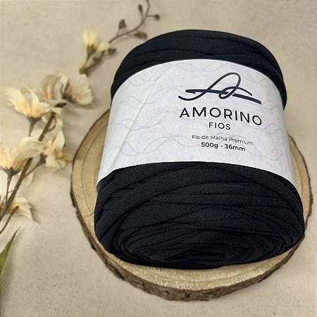 Fio de Malha Premium Amorino 500gr - Preto 36mm