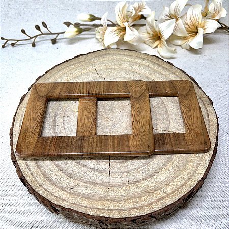 Alça Resina Retangular - Madeira