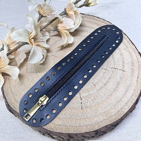 Ziper Oval 5x20cm - Preto