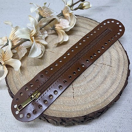 Ziper Oval 5x20cm - Marrom