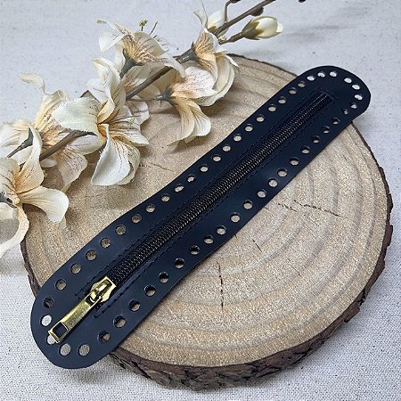 Ziper Oval 5x25cm - Preto