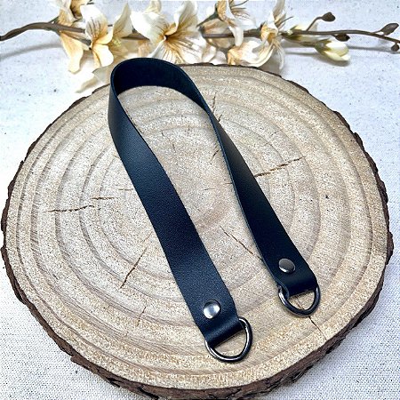 Meia Alça 2x40cm Preto & Níquel