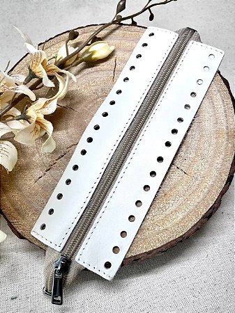 Ziper  com Ponteira 7x20cm - Bege/Nìquel