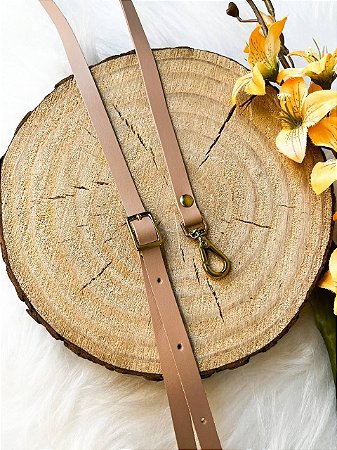 Alça Transversal 1x130cm - Caramelo Claro & Dourado