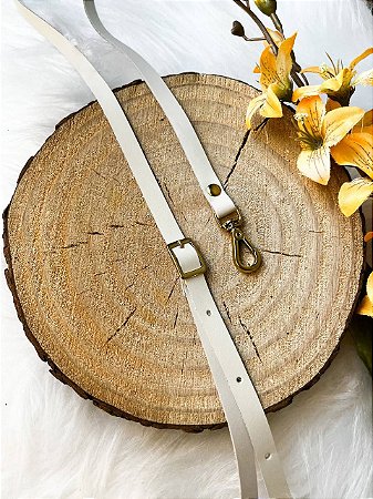 Alça Transversal 1x130cm - Bege & Dourado