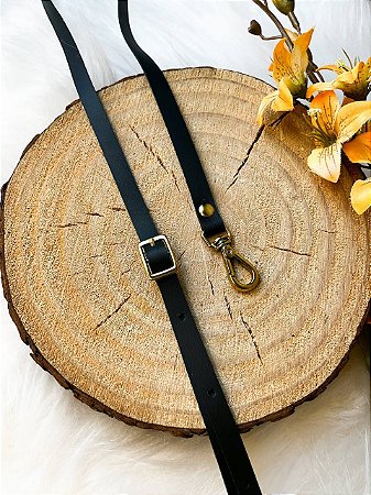 Alça Transversal 1x130cm - Preto & Dourado