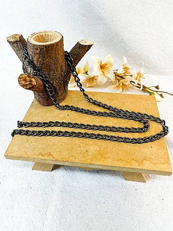 Corrente Alumínio Grumet Lixado 2,5mm x 1 Metro - Ônix