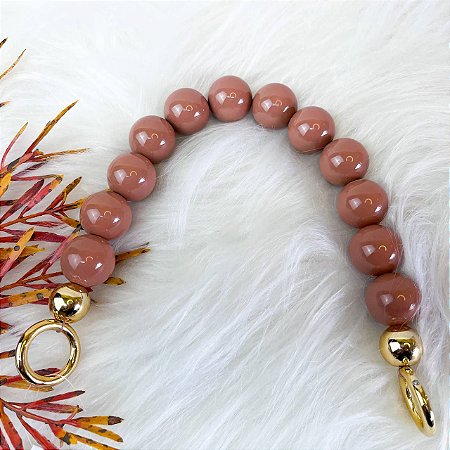 Alça Resina Queen Bee de Mão - Blush GB & Dourado