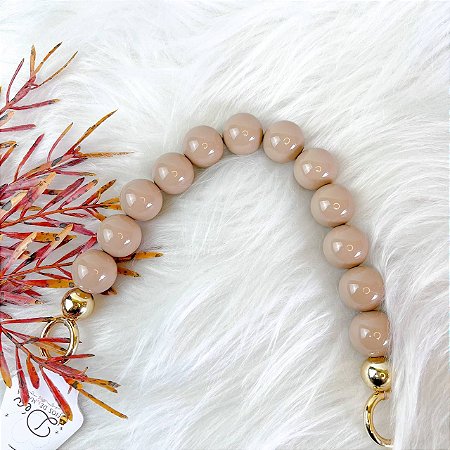 Alça Resina Queen Bee de Mão - Nude Vintage & Dourado