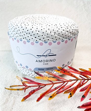 Fio de Malha Premium Amorino 300gr - Poá Off White 36mm