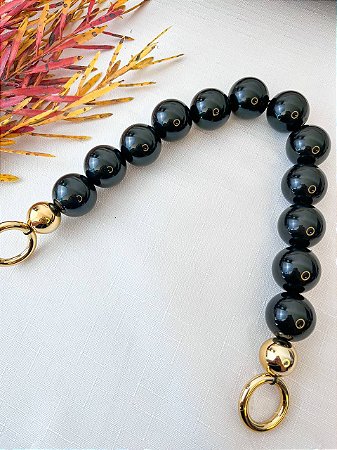Alça Resina Queen Bee de Mão - Preto & Dourado