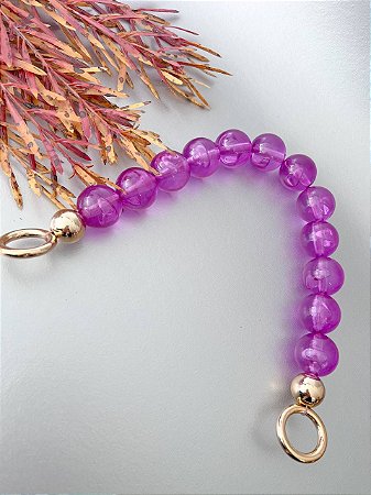 Alça Resina Queen Bee de Mão - Mixing Pink & Dourado