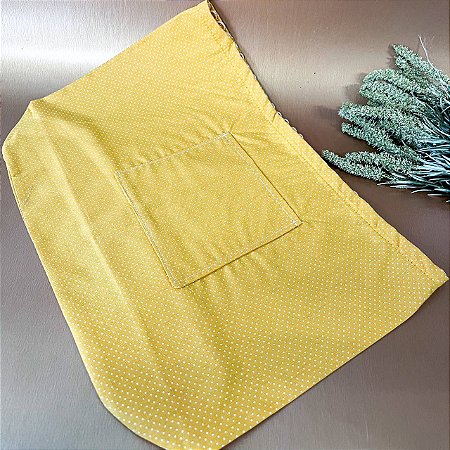 Forro Bolsa - Oval GG (10X30cm Fundo) - Poá Mostarda e Branco