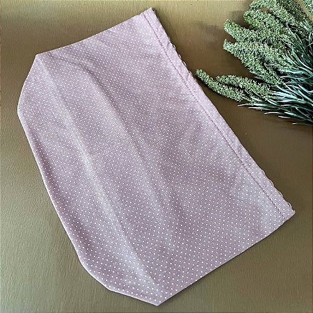 Forro Bolsa - Oval M (10X20cm Fundo) - Poá Rose Blush e Branco