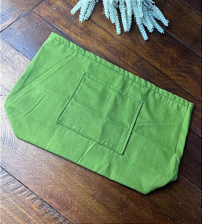 Forro Bolsa - Retangular G (10X25cm Fundo) - Liso Verde Oliva