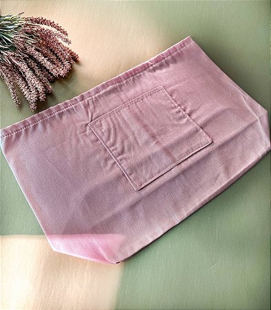 Forro Bolsa - Retangular G (10X25cm Fundo) - Liso Rose Blush