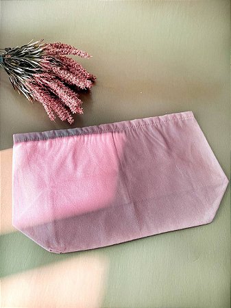 Forro Bolsa - Retangular M (10X20cm Fundo) - Liso Rose Blush