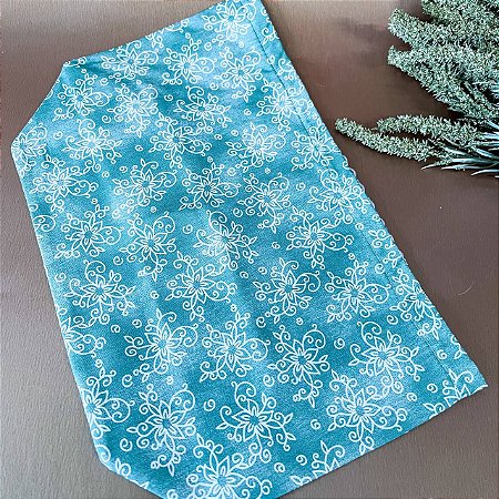 Forro Bolsa - Retangular M (10X20cm Fundo) - Flor Verde e Branco
