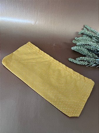 Forro Bolsa - Envelope (3x23cm Fundo) - Poá Mostarda e Branco