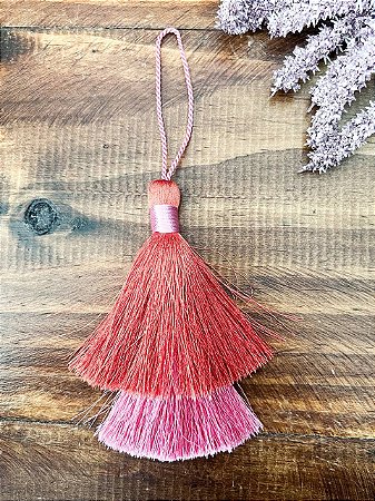 Tassel Meg Duplo 8cm cordão 6cm - Terracota/Rosa Envelhecido
