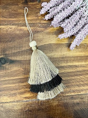 Tassel Lisa 10cm Triplo Cordão 7cm - Fendi/Preto/Fendi