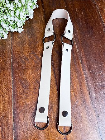 Alça Midi Pressão 2,5x65cm - Bege & Ônix