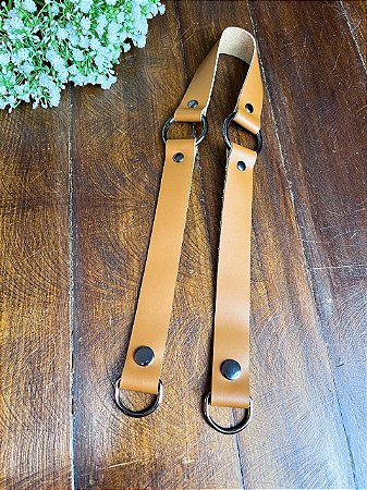 Alça Midi Pressão 2,5x65cm - Caramelo Escuro & Ônix