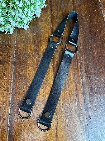 Alça Midi Pressão 2,5x65cm - Preto & Ônix
