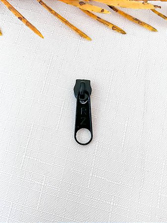 Cursor/Puxador Metal #5 p/Ziper Teflon - Preto