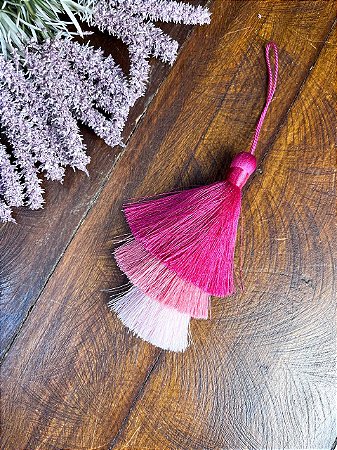 Tassel Lisa 10cm Triplo Cordão 7cm - Pink/Rosa/Rosa Bebe