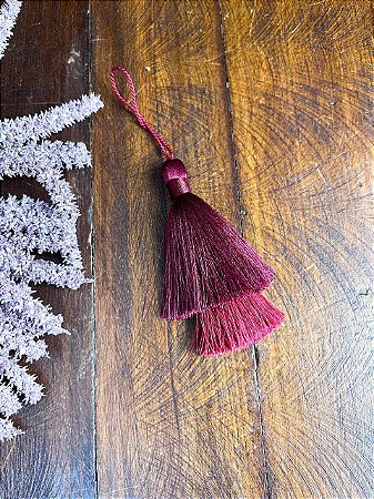 Tassel Meg Duplo 8cm cordão 6cm - Marsala/Berinjela