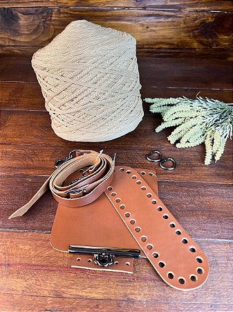 Kit Bolsa Lucy - Néctar 5mm Baunilha (Crochetando Amigas)