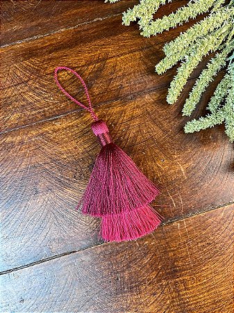 Tassel Meg Duplo 8cm cordão 6cm - Bordô/Vermelho Escuro