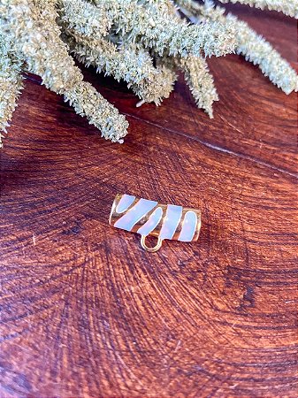 Passador com 1 porta Pingente - Dourado/Branco