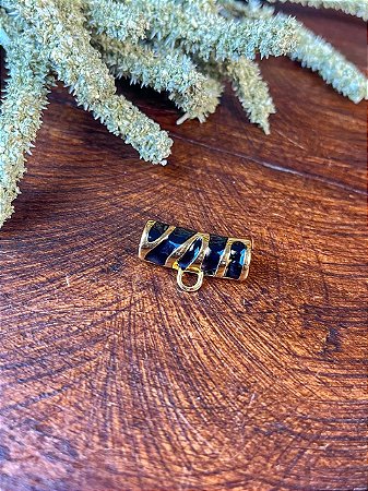 Passador com 1 porta Pingente - Dourado/Preto