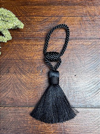Cordão Trançado Tassel 6-7cm - Preto