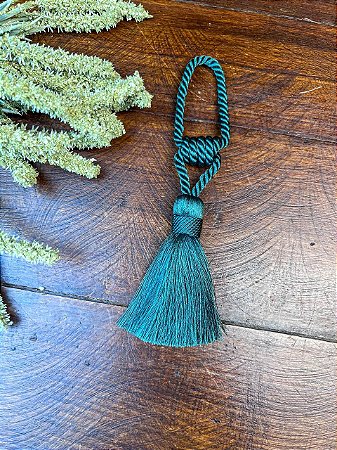 Cordão Trançado Tassel 6-7cm - Verde Escuro