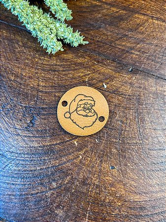 Tag Sintético Redonda 3x3cm - Papai Noel Rosto