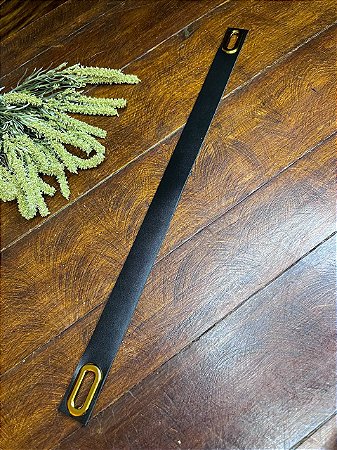 Alça Mão 42cm - Preto com Dourado