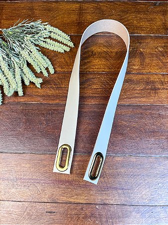 Alça Midi 70cm - Bege com Dourado