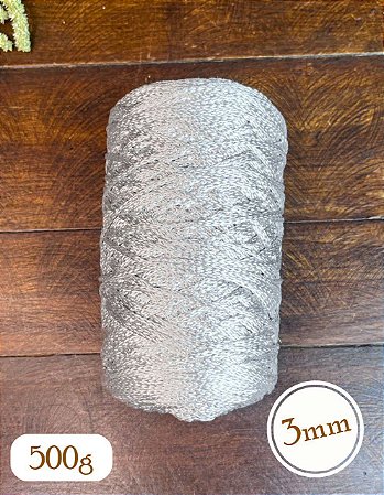 Fio Néctar 3mm - 500g-300m - Poliéster - Prata Alto Brilho