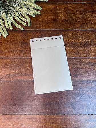 Bolso Interno Couro 11x18cm - Bege